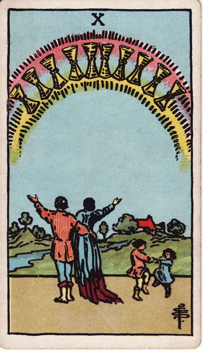 컵의 10(TEN OF CUPS) 타로카드 이미지