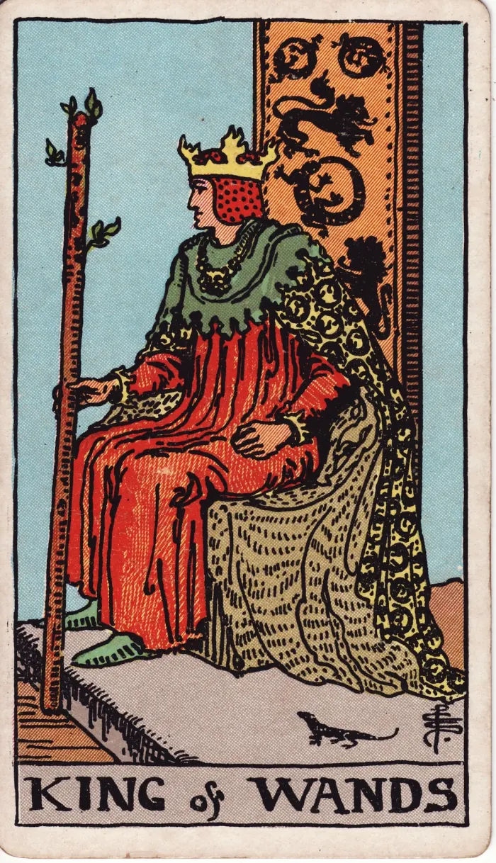 지팡이의 왕(KING OF WANDS) 타로카드 이미지